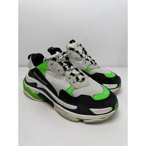 Balenciaga Triple S Mesh & Leather Sneaker Neon Green SZ 9
